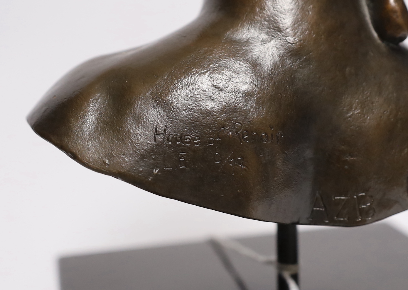 A House of Renoir reproduction bronze bust, ‘Tête de Petite Venus a la Pomme’ 10/99 AZB, 24cm high
